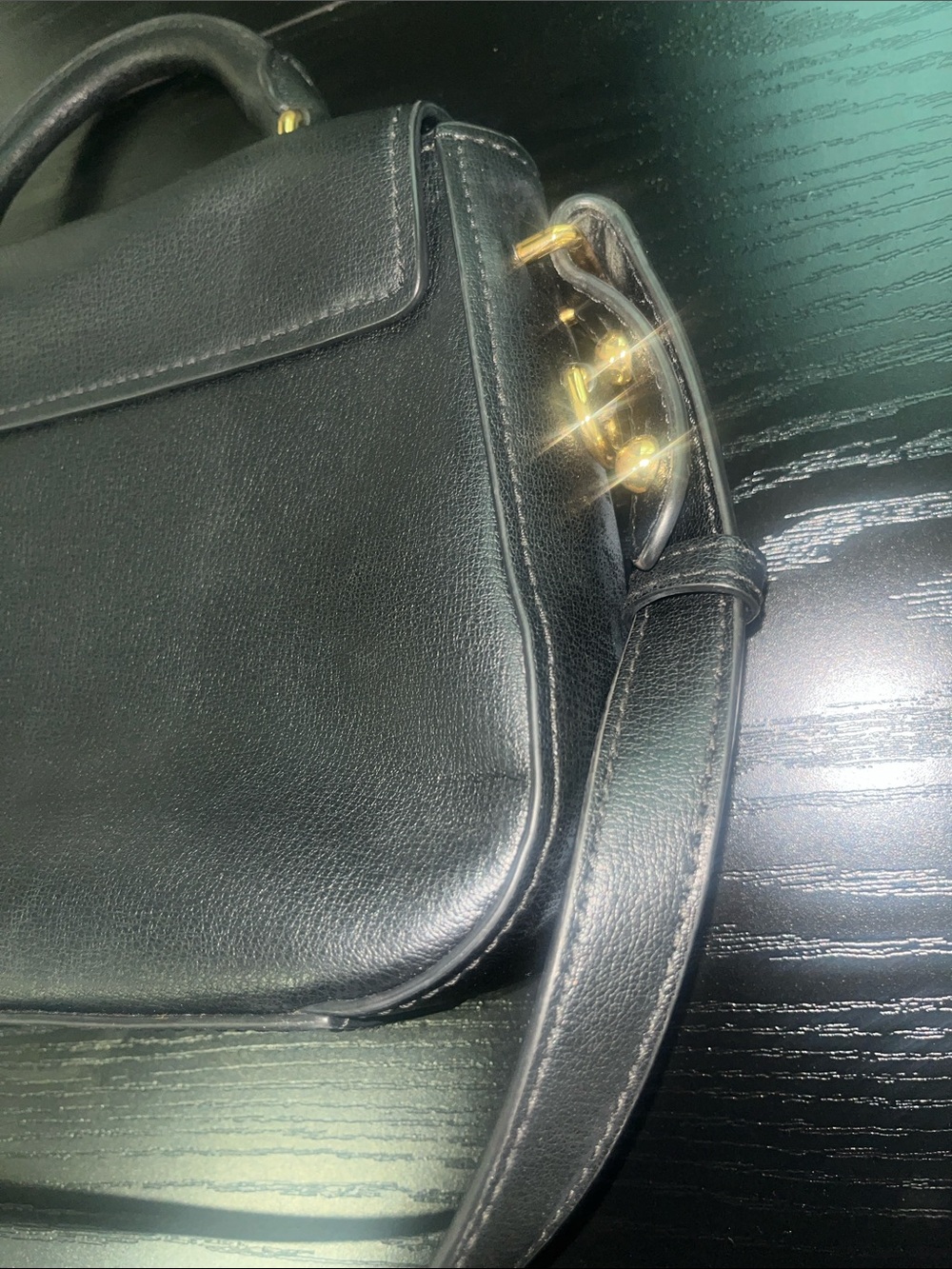 Marc Jacobs Structured Black Shoulder Bag with Top Handle and Gold Accent EUC - Picture 9 of 9